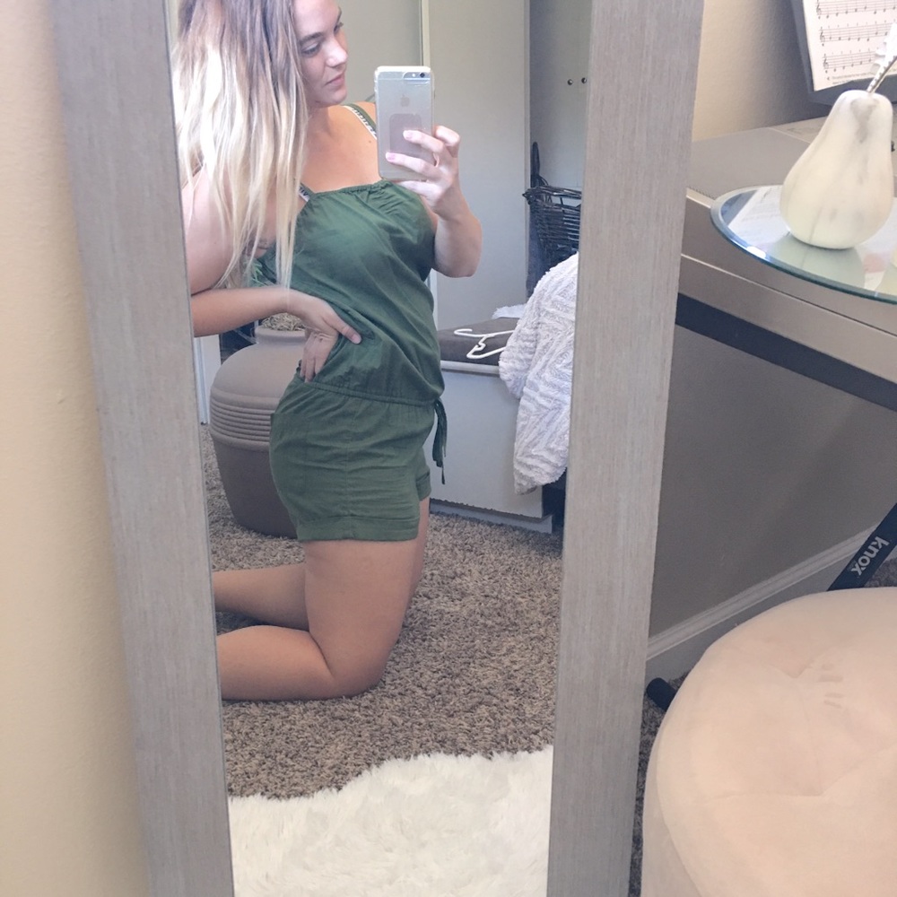 Victoria’s Secret Pink Army Green romper.